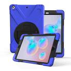 For Galaxy Tab S6 10.5 T860/T865/T867 2019  360 Degree Rotation PC + Silicone Protective Case with Holder & Hand-strap(Dark Blue) - 1