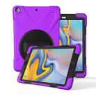 For Galaxy Tab A 8.0   T387(2018) 360 Degree Rotation PC + Silicone Protective Case with Holder & Hand-strap(Purple) - 1