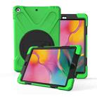 For Galaxy Tab A 8.0（2019）P200/P205  360 Degree Rotation PC + Silicone Protective Case with Holder & Hand-strap(Light Green) - 1