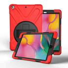 For Galaxy Tab A 8.0（2019）P200/P205  360 Degree Rotation PC + Silicone Protective Case with Holder & Hand-strap(Red) - 1