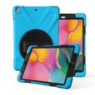 For Galaxy Tab A 8.0（2019）P200/P205  360 Degree Rotation PC + Silicone Protective Case with Holder & Hand-strap(Light Blue) - 1