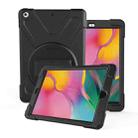 For Galaxy Tab A 8.0（2019）P200/P205  360 Degree Rotation PC + Silicone Protective Case with Holder & Hand-strap(Black) - 1