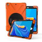 For Huawei MediaPad M6 10.8  360 Degree Rotation PC + Silicone Protective Case with Holder & Hand-strap(Orange) - 1