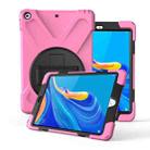 For Huawei MediaPad M6 10.8  360 Degree Rotation PC + Silicone Protective Case with Holder & Hand-strap(Pink) - 1