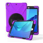 For Huawei MediaPad M5 10.8  360 Degree Rotation PC + Silicone Protective Case with Holder & Hand-strap(Purple) - 1