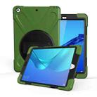 For Huawei MediaPad M5 10.8  360 Degree Rotation PC + Silicone Protective Case with Holder & Hand-strap(Army Green) - 1