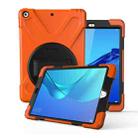 For Huawei MediaPad M5 10.8  360 Degree Rotation PC + Silicone Protective Case with Holder & Hand-strap(Orange) - 1