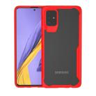 For Galaxy A71 Transparent PC + TPU Full Coverage Shockproof Protective Case(Red) - 1