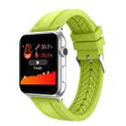 For Apple Watch Series 4 & 3 & 2 & 1 38mm Two-color Floral Pattern Silicone Wrist Strap Watch Band without body(Green) - 1