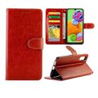 For Galaxy A90 5G Crazy Horse Texture Leather Horizontal Flip Protective Case with Holder & Card Slots & Wallet & Photo Frame(Brown) - 1