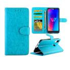 For LG W30 Crazy Horse Texture Leather Horizontal Flip Protective Case with Holder & Card Slots & Wallet & Photo Frame(Baby Blue) - 1