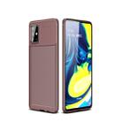 For Galaxy A81 Carbon Fiber Texture Shockproof TPU Case(Brown) - 1