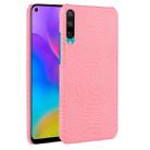 For Huawei Enjoy 10 Shockproof Crocodile Texture PC + PU Case(Pink) - 1