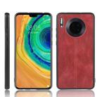 For Huawei Mate 30 Shockproof Sewing Cow Pattern Skin PC + PU + TPU Case(Red) - 1