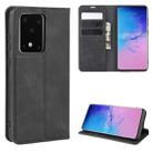 For Galaxy S20 Ultra Retro-skin Business Magnetic Suction Leather Case with Holder & Card Slots & Wallet(Black) - 1