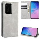 For Galaxy S20 Ultra Retro-skin Business Magnetic Suction Leather Case with Holder & Card Slots & Wallet(Grey) - 1