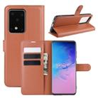 For Galaxy S20 Ultra Litchi Texture Horizontal Flip Protective Case with Holder & Card Slots & Wallet(Brown) - 1