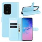 For Galaxy S20 Ultra Litchi Texture Horizontal Flip Protective Case with Holder & Card Slots & Wallet(Blue) - 1