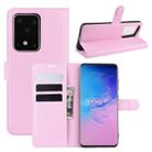 For Galaxy S20 Ultra Litchi Texture Horizontal Flip Protective Case with Holder & Card Slots & Wallet(Pink) - 1