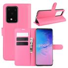 For Galaxy S20 Ultra Litchi Texture Horizontal Flip Protective Case with Holder & Card Slots & Wallet(Rose Red) - 1