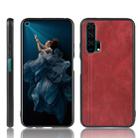 For Huawei Honor 20 Pro Shockproof Sewing Cow Pattern Skin PC + PU + TPU Case(Red) - 1