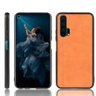 For Huawei Honor 20 Pro Shockproof Sewing Cow Pattern Skin PC + PU + TPU Case(Orange) - 1