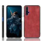 For  Huawei Honor 20 Shockproof Sewing Cow Pattern Skin PC + PU + TPU Case(Red) - 1