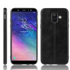 For Galaxy A6 Shockproof Sewing Cow Pattern Skin PC + PU + TPU Case(Black) - 1