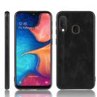 For Galaxy A20e Shockproof Sewing Cow Pattern Skin PC + PU + TPU Case(Black) - 1