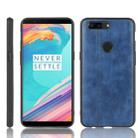 For OnePlus 5T Shockproof Sewing Cow Pattern Skin PC + PU + TPU Case(Blue) - 1