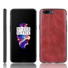 For OnePlus 5 Shockproof Sewing Cow Pattern Skin PC + PU + TPU Case(Red) - 1