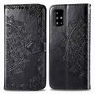 For Galaxy A71 Halfway Mandala Embossing Pattern Horizontal Flip Leather Case , with Holder & Card Slots & Wallet & Photo Frame & Lanyard(Black) - 1