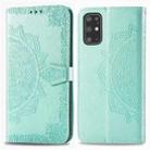 For Galaxy S20+ Halfway Mandala Embossing Pattern Horizontal Flip Leather Case with Holder & Card Slots & Wallet & Photo Frame & Lanyard(Green) - 1