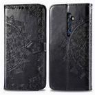 For OPPO Reno2 Z Halfway Mandala Embossing Pattern Horizontal Flip Leather Case , with Holder & Card Slots & Wallet & Photo Frame & Lanyard(Black) - 1