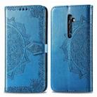 For OPPO Reno2 Z Halfway Mandala Embossing Pattern Horizontal Flip Leather Case , with Holder & Card Slots & Wallet & Photo Frame & Lanyard(Blue) - 1