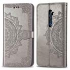 For OPPO Reno2 Z Halfway Mandala Embossing Pattern Horizontal Flip Leather Case , with Holder & Card Slots & Wallet & Photo Frame & Lanyard(Gray) - 1