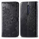 For OPPO Reno2 Halfway Mandala Embossing Pattern Horizontal Flip Leather Case , with Holder & Card Slots & Wallet & Photo Frame & Lanyard(Black) - 1