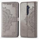For OPPO Reno2 Halfway Mandala Embossing Pattern Horizontal Flip Leather Case , with Holder & Card Slots & Wallet & Photo Frame & Lanyard(Gray) - 1
