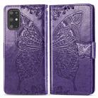 For Galaxy S20+ Butterfly Love Flower Embossed Horizontal Flip Leather Case with Bracket / Card Slot / Wallet / Lanyard(Dark Purple) - 1