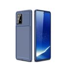 For Galaxy A91 / M80s Carbon Fiber Texture Shockproof TPU Case(Blue) - 1