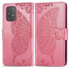 For Galaxy S10 Lite / A91 / M80s Butterfly Love Flowers Embossing Horizontal Flip Leather Case with Holder & Card Slots & Wallet & Lanyard(Pink) - 1