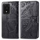 For Galaxy S20 Ultra Butterfly Love Flowers Embossing Horizontal Flip Leather Case with Holder & Card Slots & Wallet & Lanyard(Black) - 1