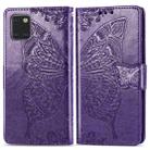 For Galaxy Note10 Lite / A81 / M60s Butterfly Love Flowers Embossing Horizontal Flip Leather Case with Holder & Card Slots & Wallet & Lanyard(Dark Purple) - 1