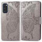 For Galaxy S20 Butterfly Love Flowers Embossing Horizontal Flip Leather Case with Holder & Card Slots & Wallet & Lanyard(Gray) - 1