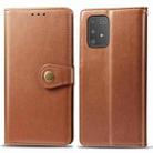 For Galaxy S10 Lite / A91 / M80s Retro Solid Color Leather Buckle Mobile Phone Protection Leather Case with Photo Frame & Card Slot & Wallet & Bracket Function(Brown) - 1