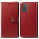 For Galaxy S10 Lite / A91 / M80s Retro Solid Color Leather Buckle Mobile Phone Protection Leather Case with Photo Frame & Card Slot & Wallet & Bracket Function(Red) - 1