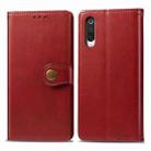 For Xiaomi Mi 9 Pro / 5G Retro Solid Color Leather Buckle Mobile Phone Protection Leather Case with Photo Frame & Card Slot & Wallet & Bracket Function(Red) - 1