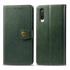 For Xiaomi Mi 9 Pro / 5G Retro Solid Color Leather Buckle Mobile Phone Protection Leather Case with Photo Frame & Card Slot & Wallet & Bracket Function(Green) - 1