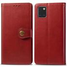 For Galaxy Note10 Lite / A81 / M60s Retro Solid Color Leather Buckle Mobile Phone Protection Leather Case with Photo Frame & Card Slot & Wallet & Bracket Function(Red) - 1