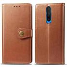 For Xiaomi Redmi K30 Retro Solid Color Leather Buckle Mobile Phone Protection Leather Case with Photo Frame & Card Slot & Wallet & Bracket Function(Brown) - 1